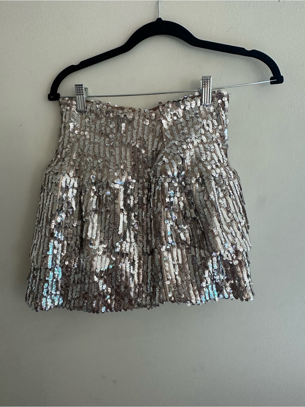 Princess Polly Silver Sequin Mini Skirt